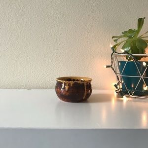 Ceramic brown and yellow pot